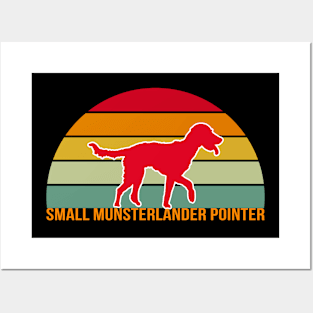 Small Munsterlander Pointer Vintage Silhouette Posters and Art